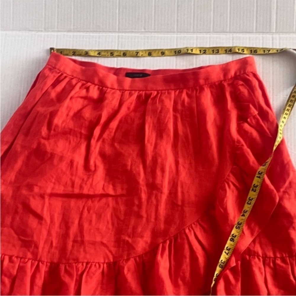 J. Crew 100% Linen Ruffle Mini Skirt - Picture 6 of 7